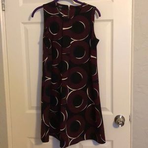 Alfani burgundy and black Swing dress